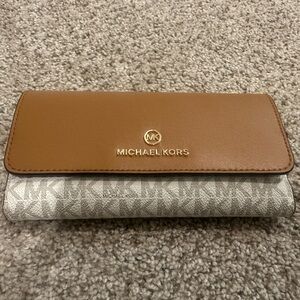 Michael Kors Tan and Cream Logo Wallet
